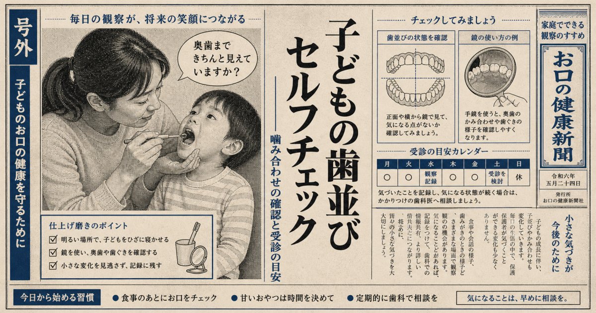 子どもの歯並びセルフチェック！噛み合わせの確認と受診の目安