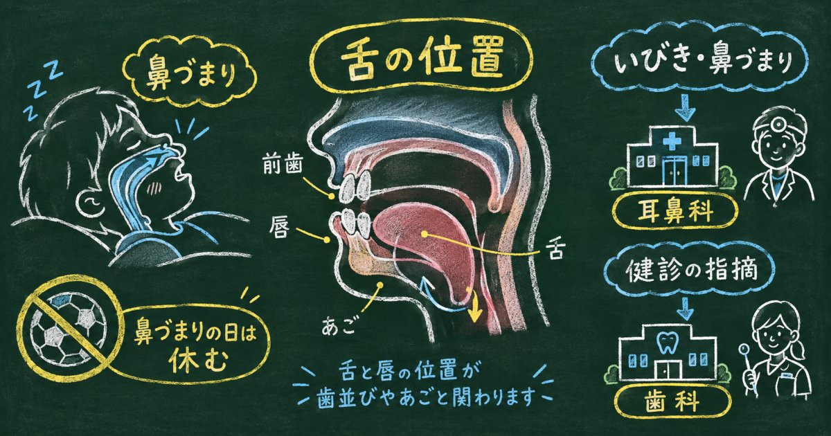 子どもの口呼吸で歯並びが心配｜鼻づまりと練習・受診の目安